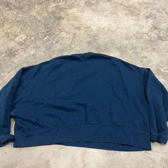 Nike Sweatshirt Womens Size XL Blue Crewneck Swoosh Cropped Oversized Essential - Picture 5 of 7